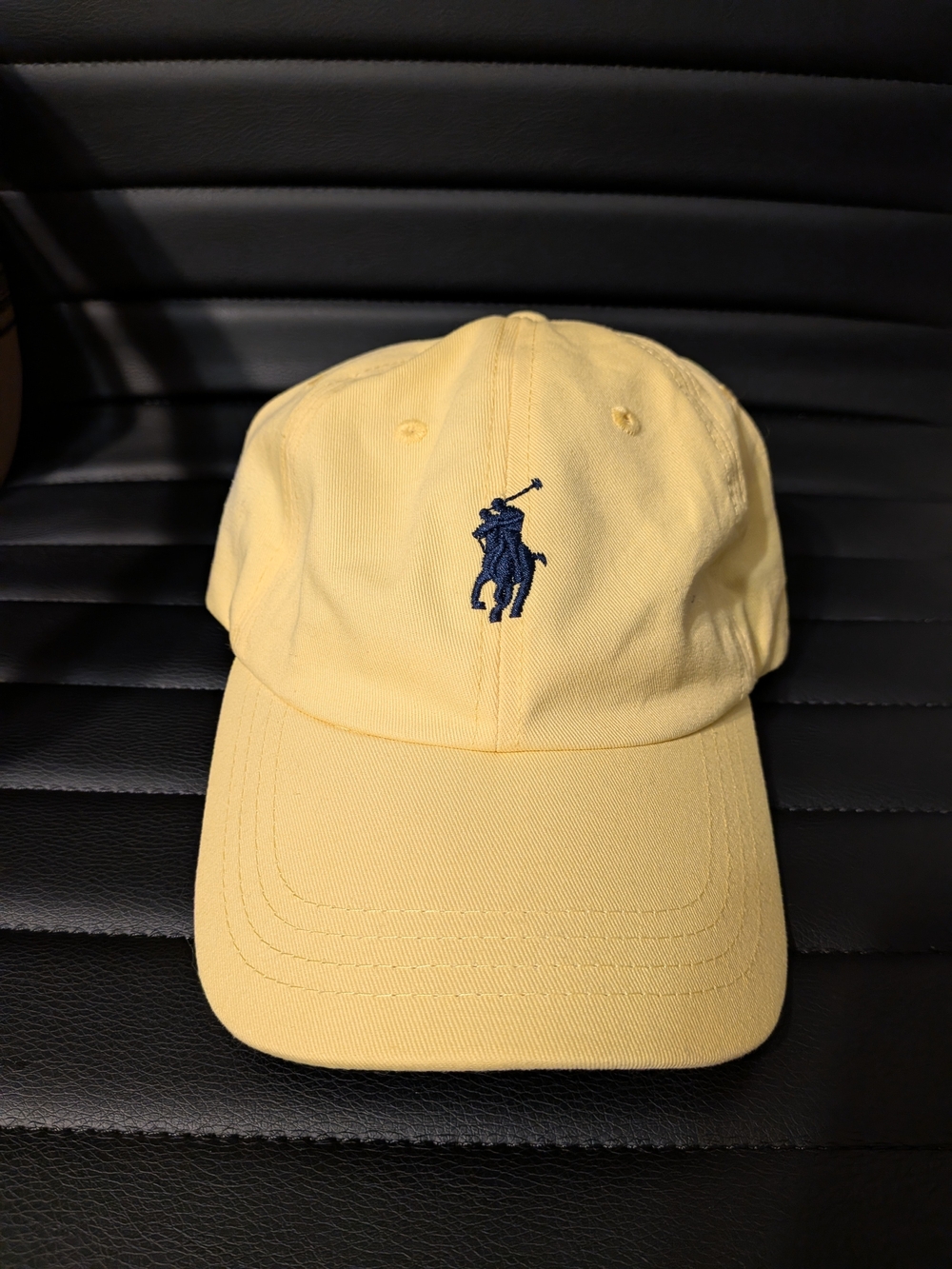 Polo by Ralph Lauren Yellow Baseball Cap with Navy Polo Logo